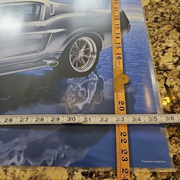 Ford Mustang GT 500 American Flag Poster 24x36 Fully Laminated No Pin Holes - Picture 9 of 9